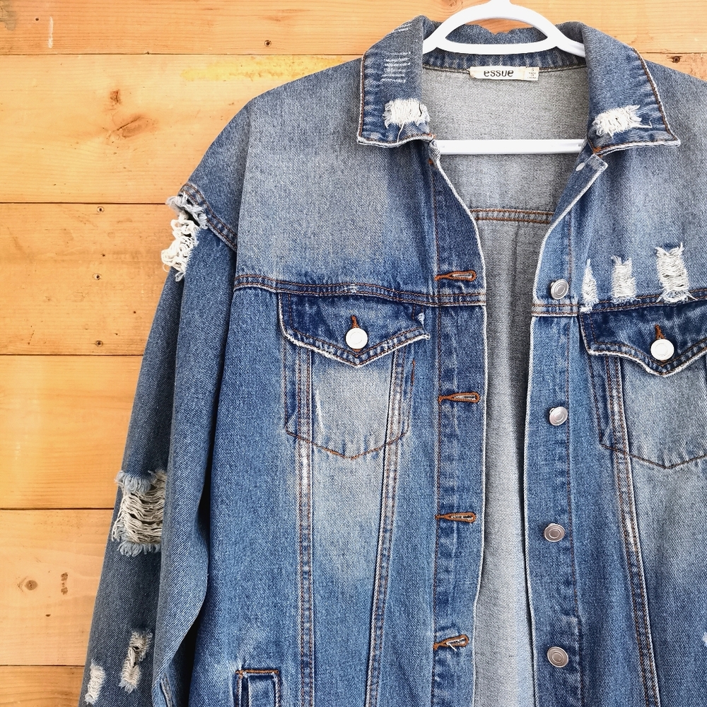 Distressed Denim Jacket - Picture 2 of 5